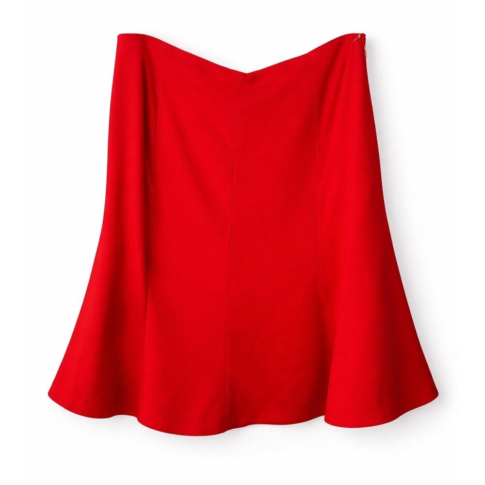 Lauren Ralph Lauren Red A-Line Skirt Size 12 Flowy Midi Classic Elegant